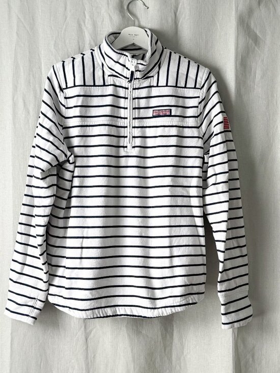 Vineyard Vines Sweaters - Vineyard Vines Americana Striped Shep Shirt Quarter Zip Pullover Size Large
